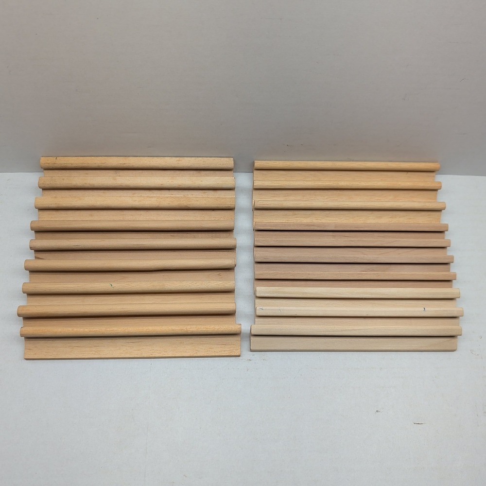 Lot of 19 Natural Wood Scrabble Tile Holder Racks Replacement Trays Crafting